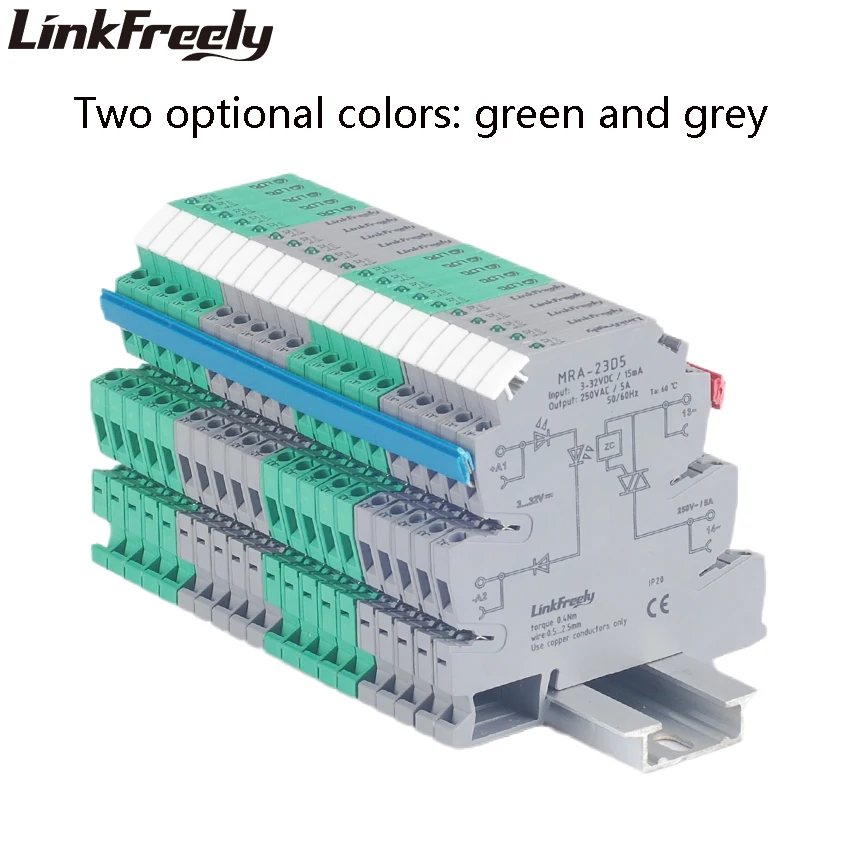 Imagem -04 - Módulo de Relé de Estado Sólido 10 Peças 5a Interface Plc Entrada dc Ac: 3v 5v 12v 24v Vdc Ssr Placa de Controle com Trilho Din