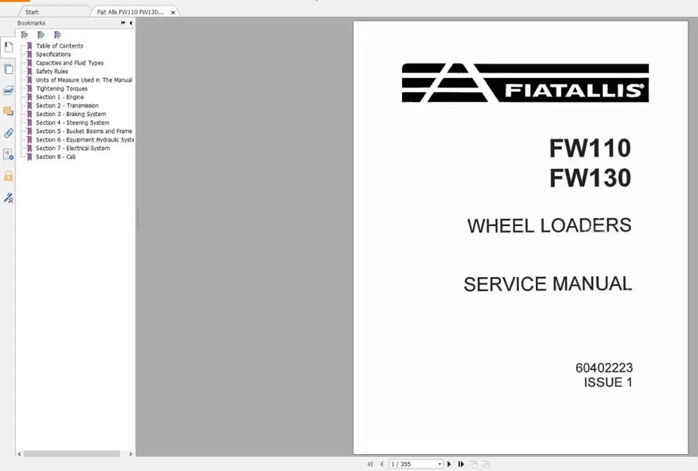 For Fiat Allis Tractor Service Library Operator & Maintenance, Parts Manual & Service Manual PDF 28,6GB