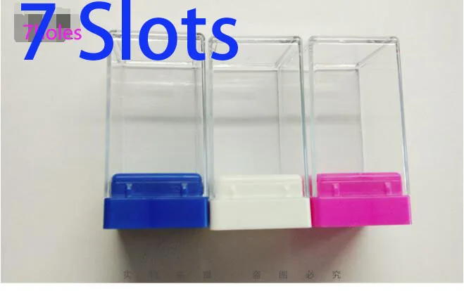 6 7 10 14 20 30 Slots Clear Nail Boor Plastic Storage Box Holder Container Manicure Snijders Display Nail accessorie