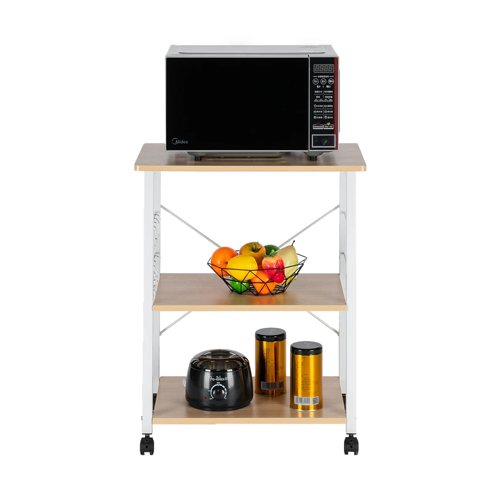 Three Colors Baker's Rack 3-Tier Kitchen Utility Microwave Oven Stand Storage Cart Workstation Shelf  Baker's Rack