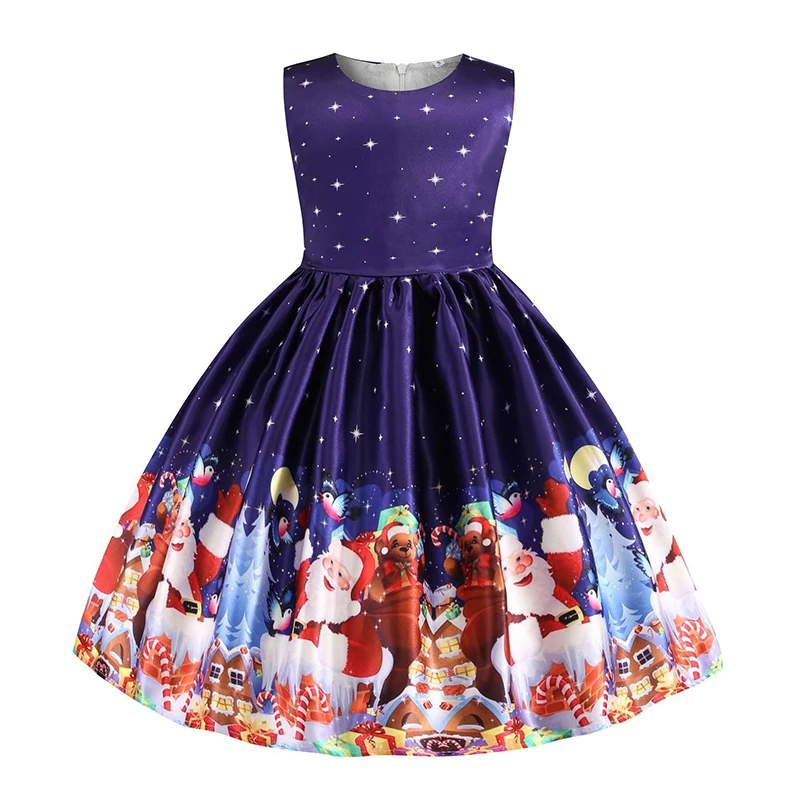 Merry Christmas Girls Dress Cute Santa Claus Snowman Princess Dresses For Fantasy Festival Party Christmas Costume Kids Clothes