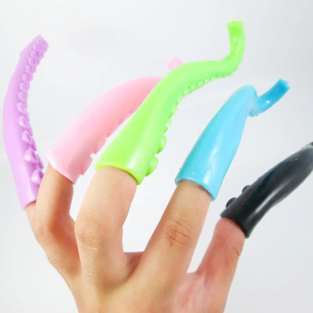 New Funny Environment Friendly Octopus Tentacles Finger Puppet Story Mini Finger Toy Practical Joke Toy Finger Toy Practical