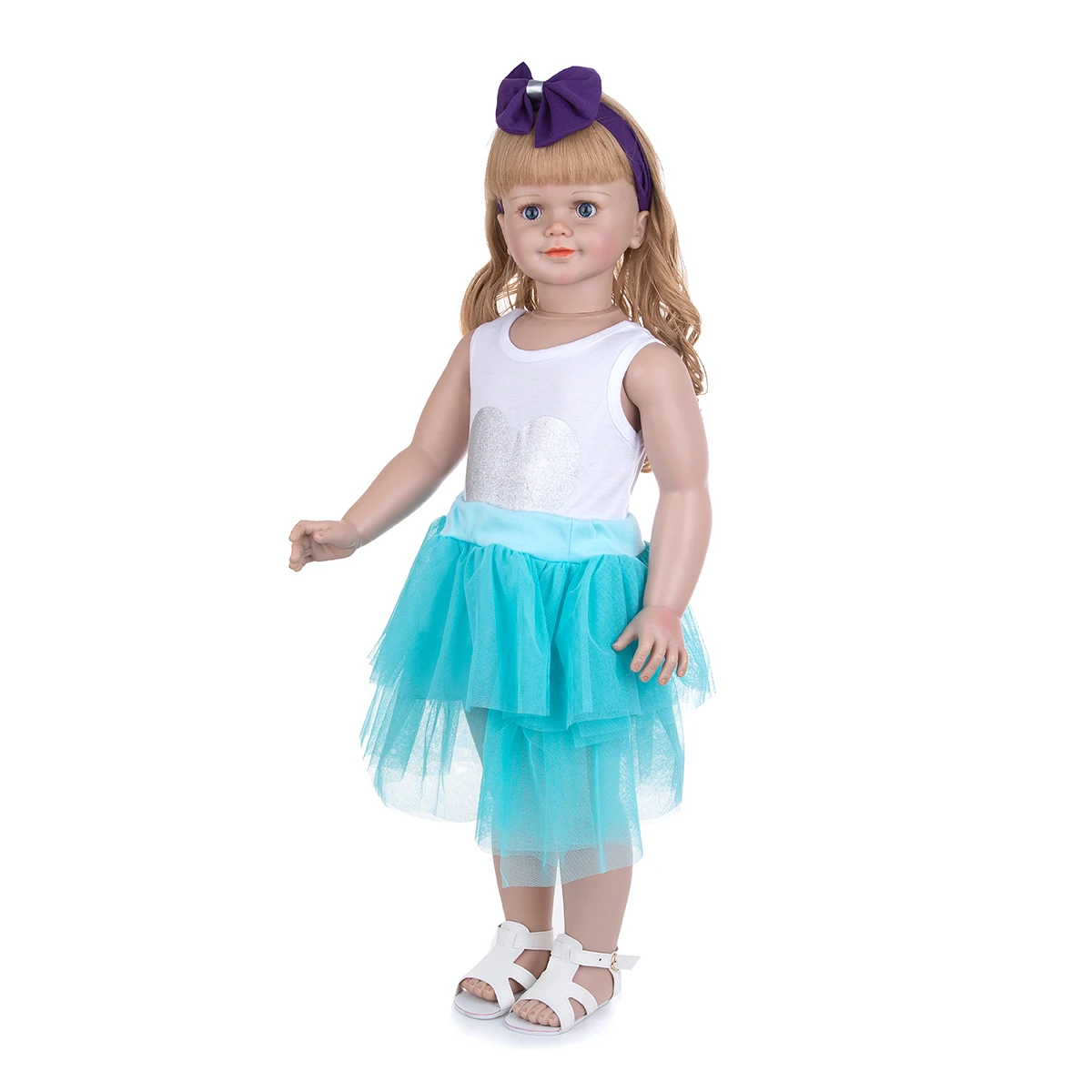 bebes doll with Gold Wave Hair Stand Baby Dolls 78 CM Smiling Huge Baby Toddler Girl 3-4 Years Kids Present High Quality Toys