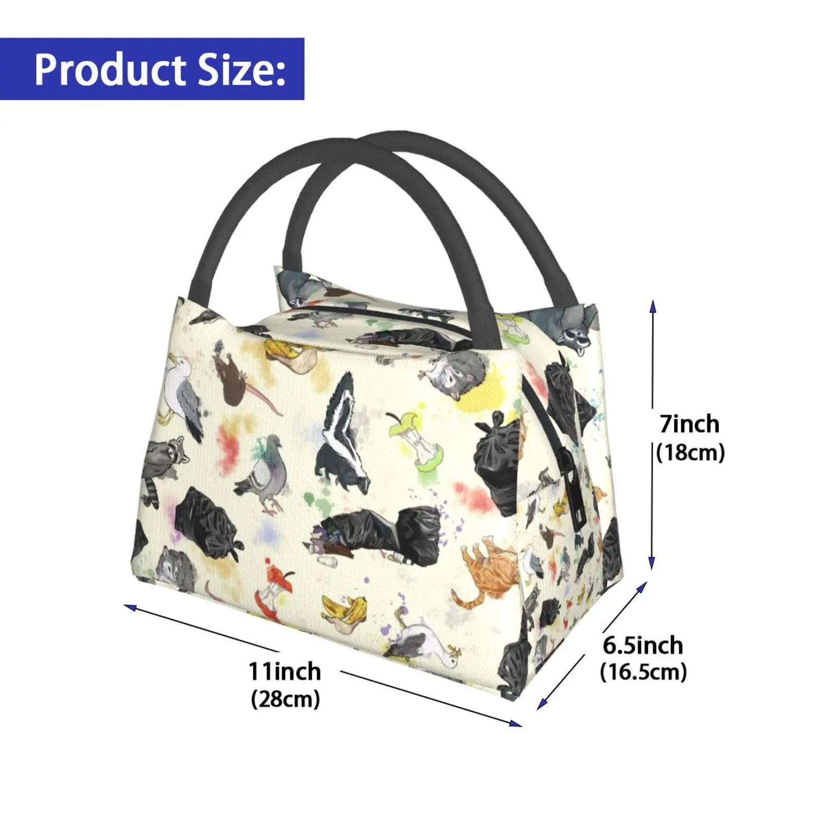 Cooler Lunch Bag Picnic Bag Trash Panda And Friends Pattern Raccoon Possum Trash Garbage Rat Trash Panda Skunk