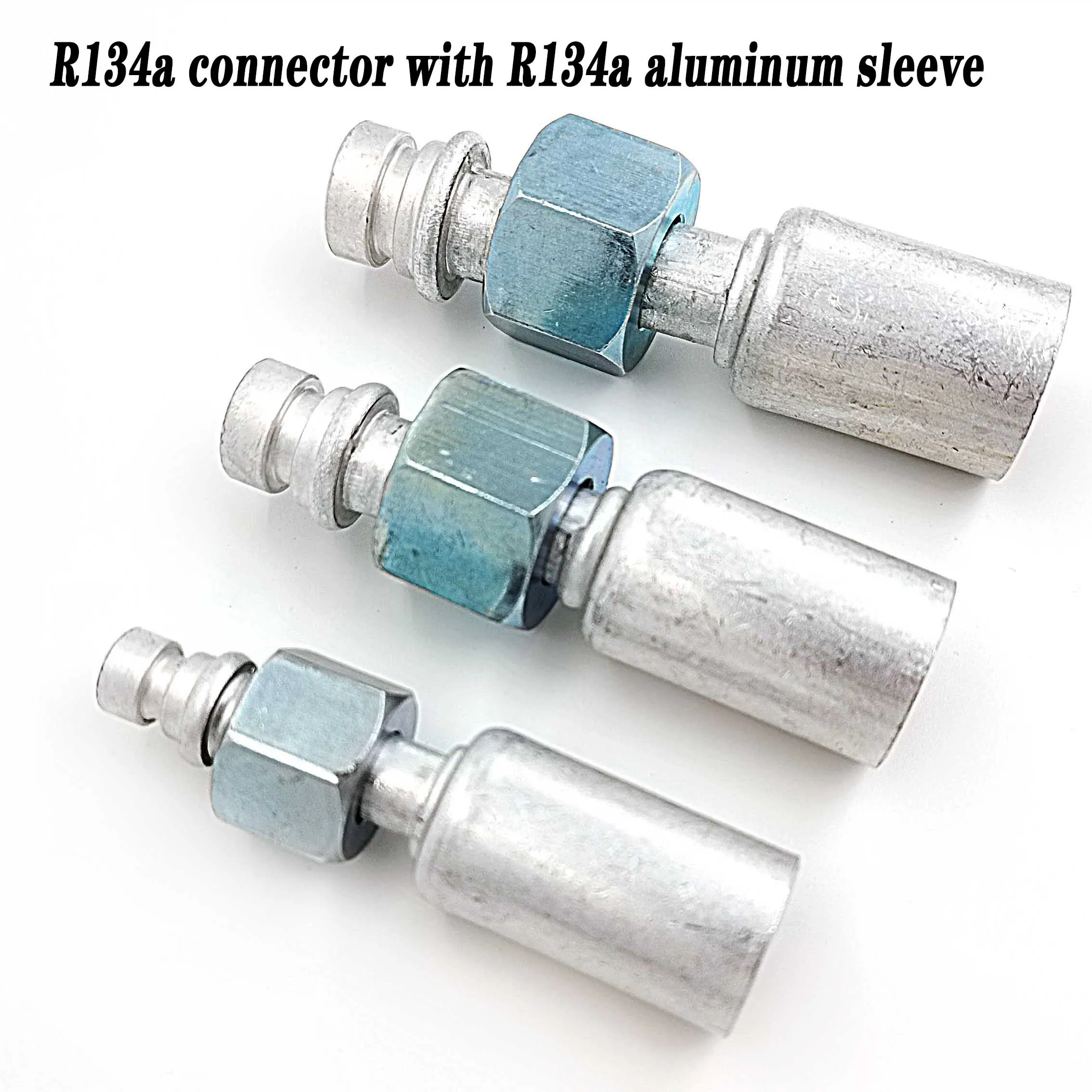 #6 #8 #10 R134a Fittings Joints with R134a Aluminum Sleeve Barb O-Ring Thread for A/C Air Conditioning Lower Barrier Hose