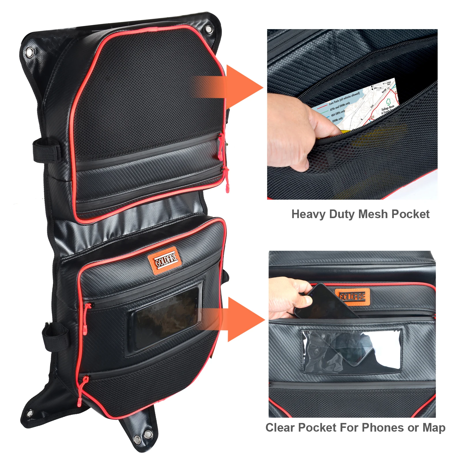 Colorful Trim Overhead Cargo Bag – Overhead Roof Storage for Can Am Maverick X3 2017 2018 2019 2020 Accessories