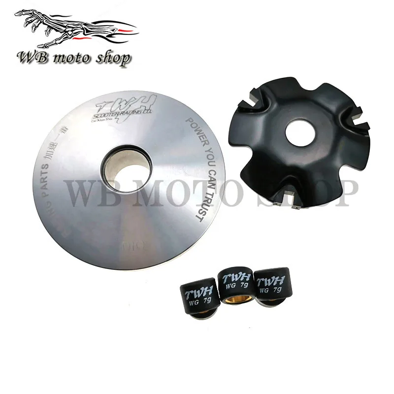 TWH High Performance Variator Kit 89MM 92MM with Roller Weights Drive Pulley for GY6 50cc 139QMB 139QMA DIO ZX AF18 AF28 AF34