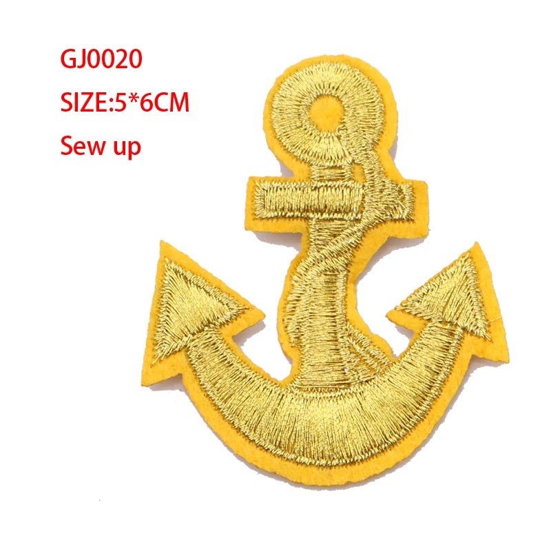 Fashion Ship Anchor Sequins icon Embroidered Applique Patches for Clothing DIY Iron on Badge on the Backpack