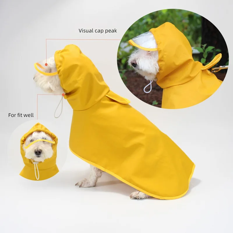 Big Dog Waterproof Raincoat Pet Jacket Bulldog Windbreaker Poodle Pug Bichon Puppy Coat Rainwear M-8XL Large Dog Raincoat