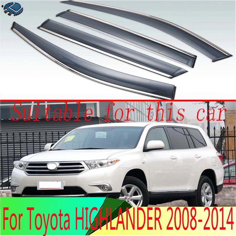 For Toyota HIGHLANDER 2008 2009 2010 2011 2012 2013 2014 Plastic Exterior Visor Vent Shades Window Sun Rain Guard Deflector