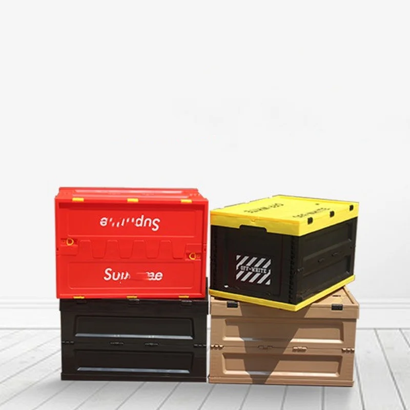 

SUP Large Plastic Folding Box Popular Logo Car Storage Box Trunk Storage Box Outdoor Japanese Plastic Box