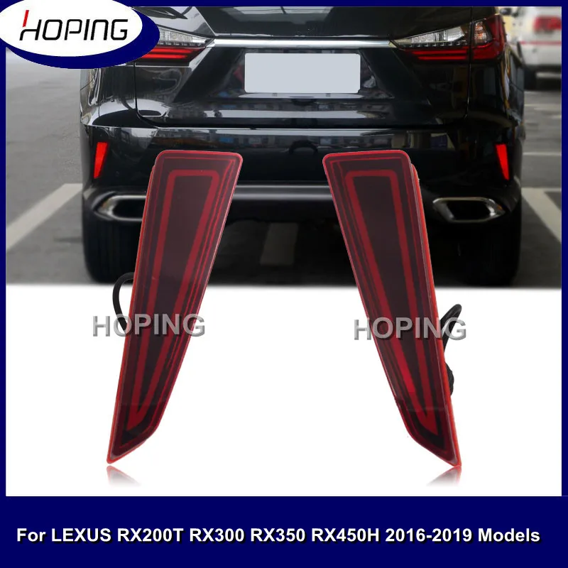 Hoping 2PCS LED Rear Bumper Reflector Light Driving Light + Brake Light Assembly For Lexus Rx200t Rx300 Rx350 Rx450h 2016-2019