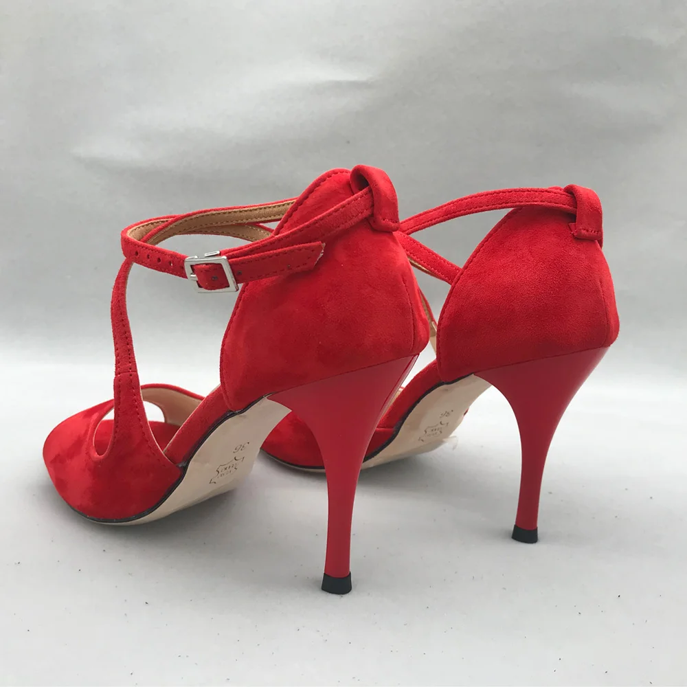 Classical Red Flamenco Dance Shoes Argentina Tango Shoes pratice shoes MST6291RS Leather Hard Sole 7.5cm 9cm heel available