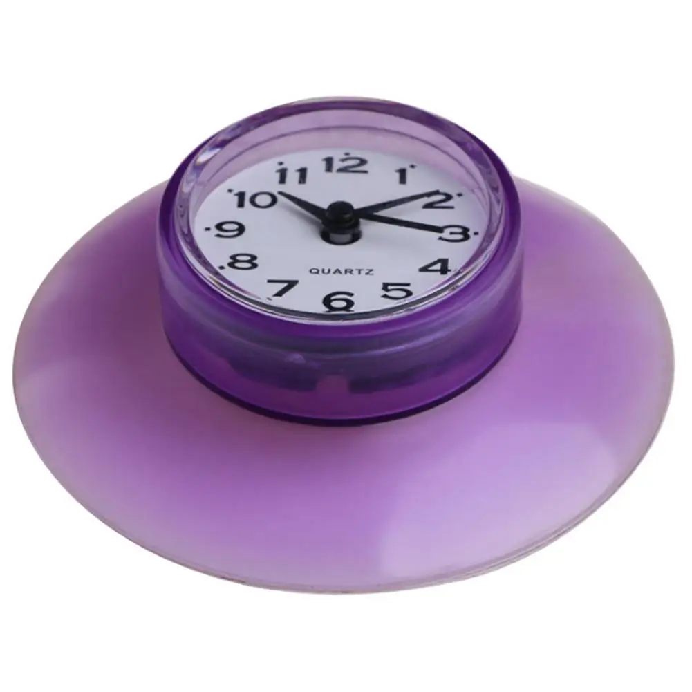 Waterproof Bath Clock Bathroom Kitchen Round Clock Suction Cup Refrigerator Mini Wall Clock Wall Mounted Clocks Decoration