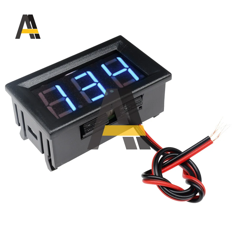 0.56นิ้ว Mini Digital Voltmeter Ammeter 2สายไฟ DC 4.5-30V 10A แผง Amp Volt เครื่องวัดแรงดันไฟฟ้า tester Blue Dual จอแสดงผล LED