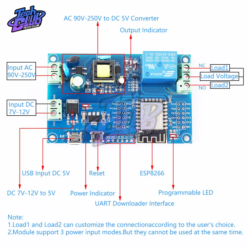 AC 220V DC 12V ESP8266 WIFI Single  Relay Module esp8266 ESP-12F AC/DC UART Development board Remote Control Smart Home