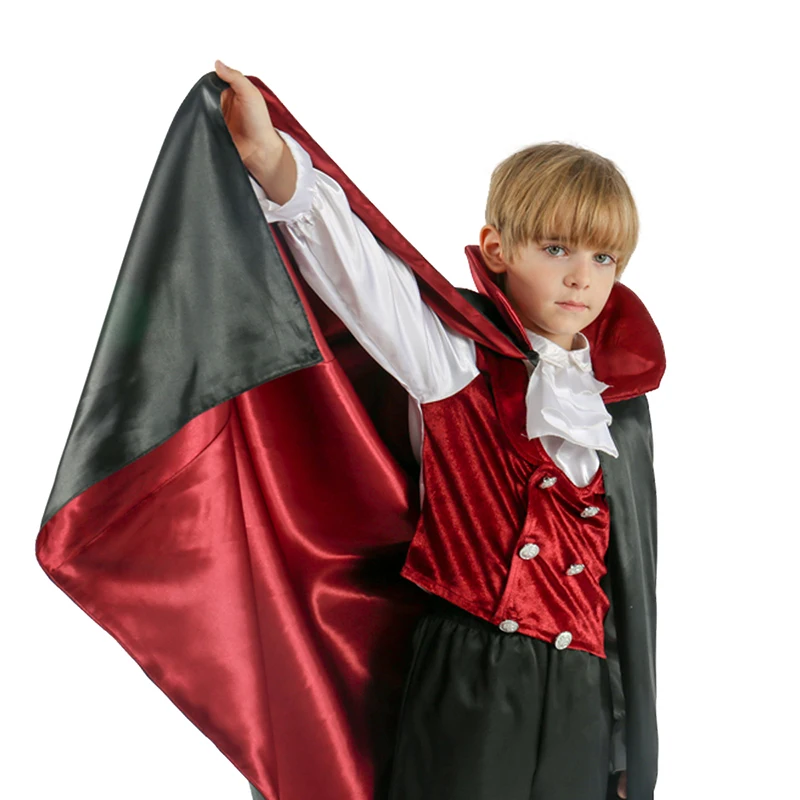 Halloween Classic Vampire Dracula Deluxe Premium Costume Adult Gothic Vampire Outfit With Cape Boys For Party Dress Up