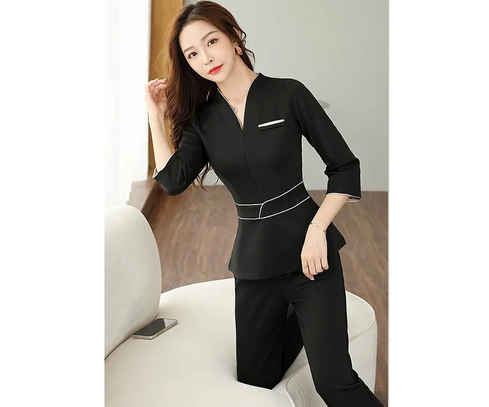 Uniforme Manga Curta Esteticista para Mulheres, Roupas Spa