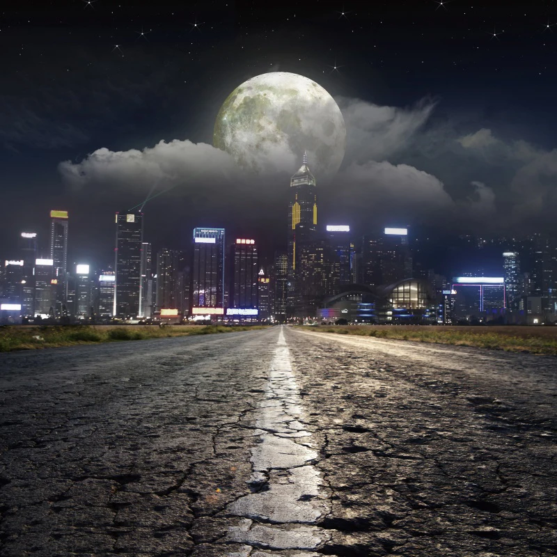 Bright City Night Moon Star Sky Science Faction Photocall Photography Background Photo Backdrop For Photo Studio Photozone