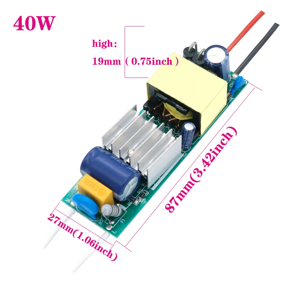 LED Driver 40W 50W 1200mA No flicker 85-265V Power Supply Constant Current Control Lighting Transformers For LED Light strip