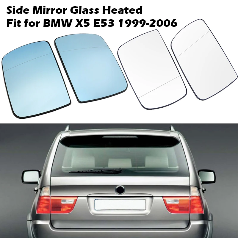 Side Rearview Mirror Glass Heater Anti-fog Door Wing Mirror Sheet Accessories For BMW X5 E53 1999-2006 51168408797 51168408810