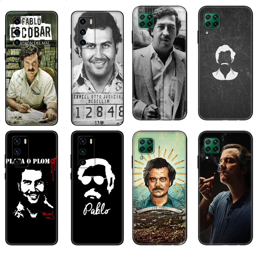 Black tpu Case For Huawei P30 Lite P30 Pro P40 Case For Huawei P40 LITE E P Smart 2020 Case Cover Pablo Escobar