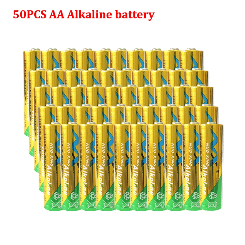 50Pcs NX 1.5V AA Alkaline Battery LR6 For Electric toothbrush Toy Flashlight Mouse clock Dry Primary Battery