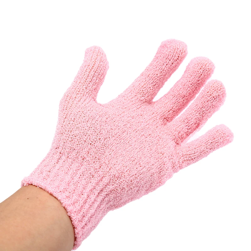 5PCS Exfoliating Gloves Shower Body Brush Fingers Bath Towel Peeling Mitt Body Scrub Gloves Bath Sponge Spa Shower Random Color