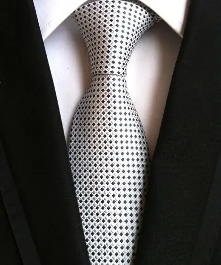 8CM moda klasyczna męska Stripe Tie fioletowy biały niebieski czarny różowy lawenda żakardowe tkane 100% krawat jedwabny krawat Polka Dots krawaty