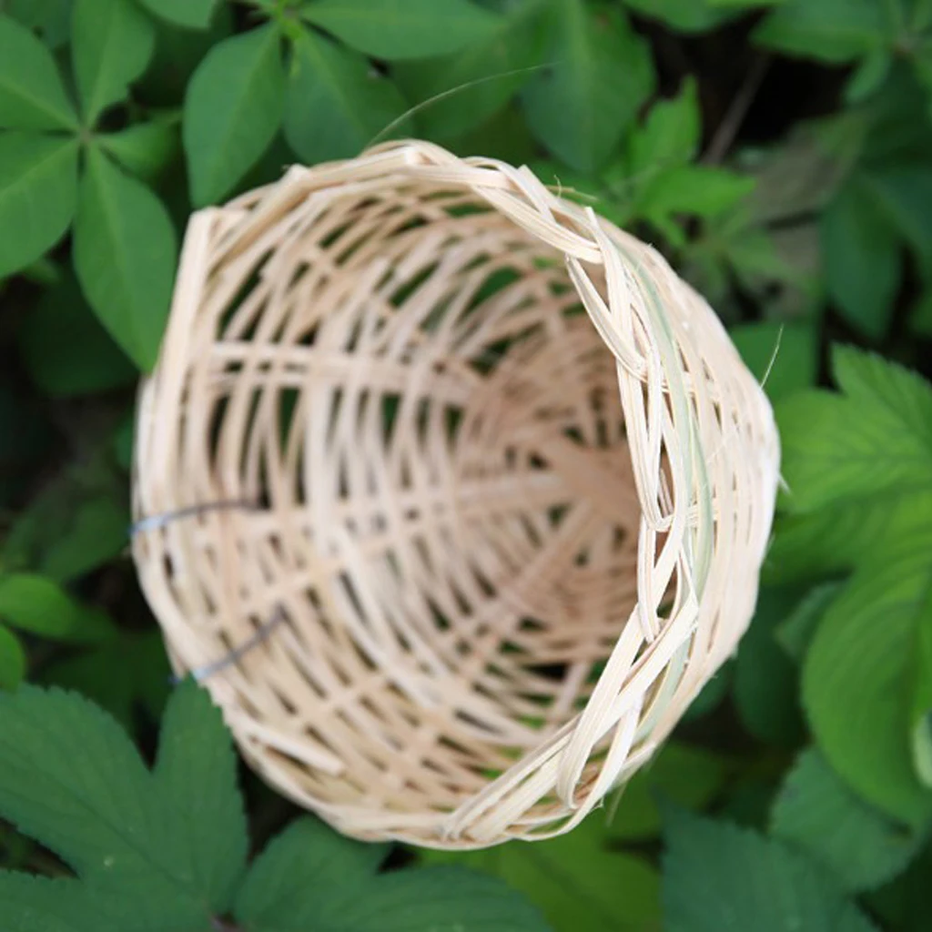 Canary Nests Pans Natural Bamboo Wicker Bedding Rest Cave for Small Birds