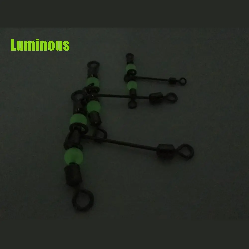 cross line  Wivels Bearing Trident Splitter rolling swivel with pearl  T-shape fishing swivels 3 way connector luminous