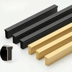 modern simple lengthening aluminum alloy 1m golden wardrobe door handle T-shaped long furniture hardware handle