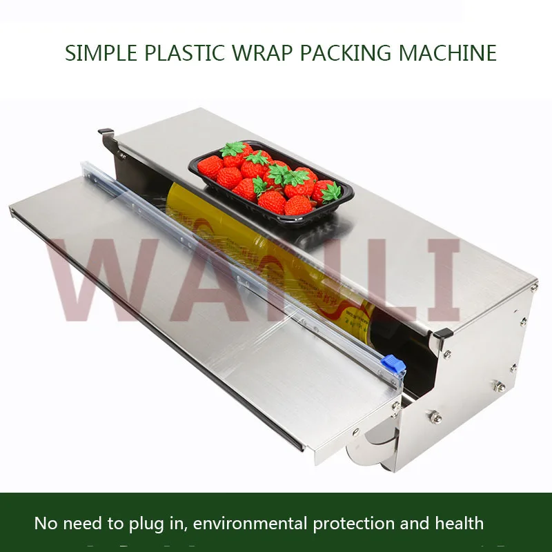 JY-001 Household Food Preservation Fresh Fruit and Vegetable Film Packaging Machine Film Packaging Sealing Machine Cling Film Cu