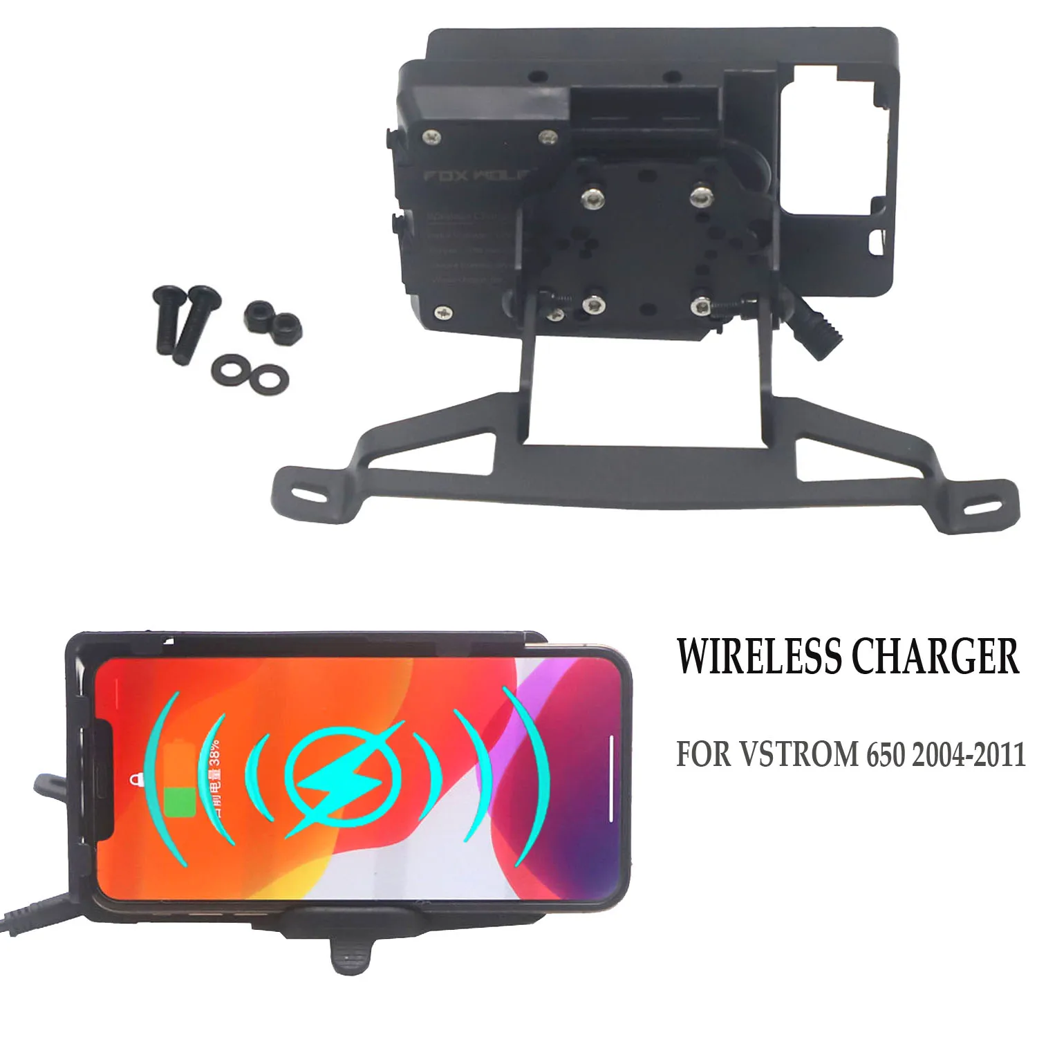 FOR SUZUKI VSTROM 650 2004-2011 Wireless charger Bracket Mount Smartphone GPS Holder Navigation Bracket V-Strom 650 DL650 DL 650