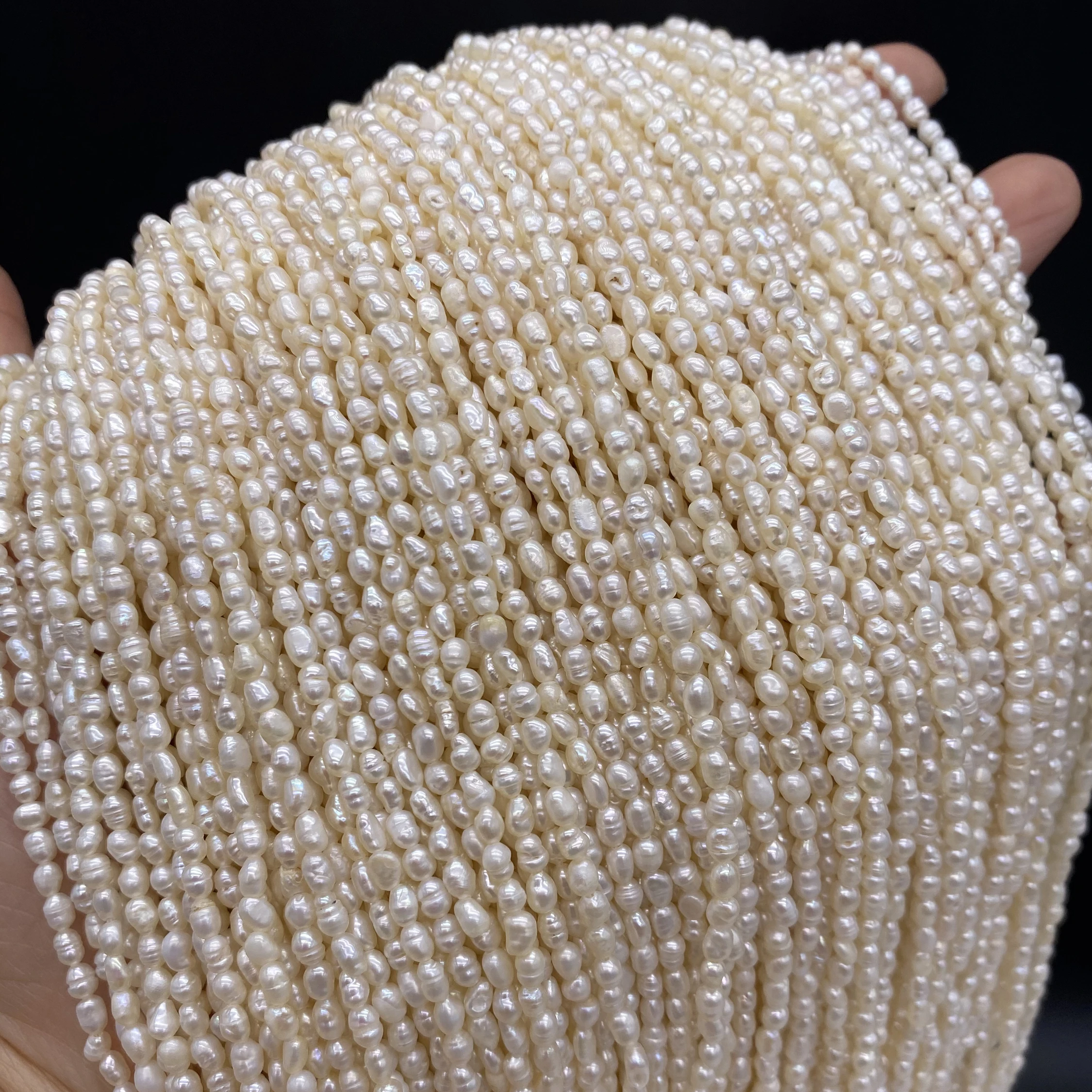 Natural Freshwater Pearl Rice-Shaped Loose Beads 2.8-3.2 MM For Jewelry Making DIY Bracelet Earrings Necklace Accessory