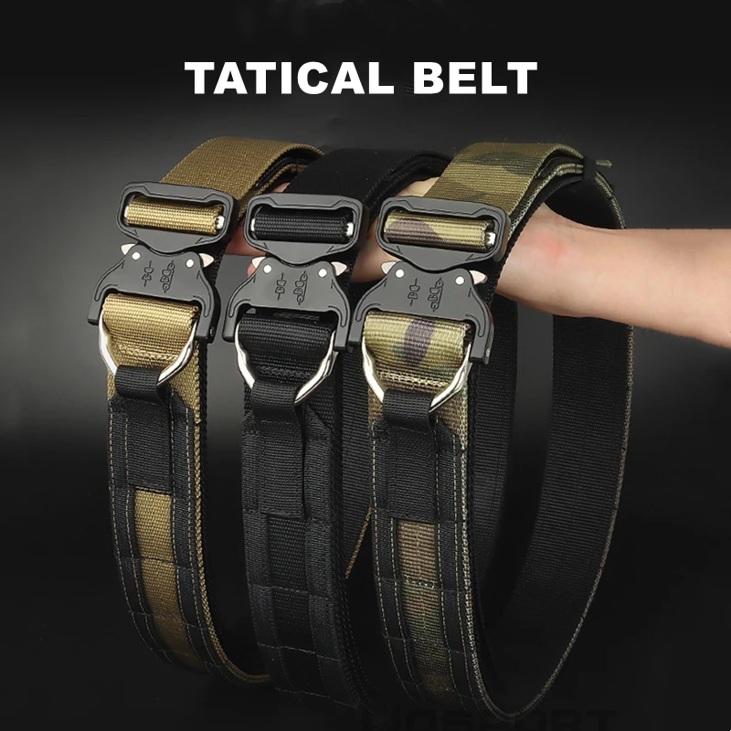 Multilayer  Combat Belts Quick Release Belt Fashion Men Canvas Waistband Outdoor Hunting