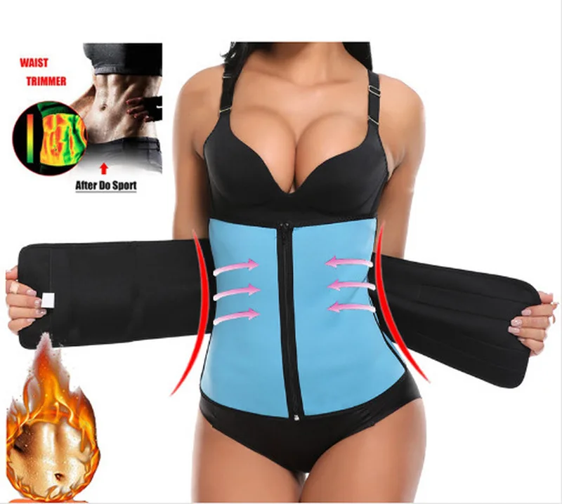 Waist Trainer Corset for Weight Loss Sport Workout Body Shaper Zipper Tummy Fat Burner