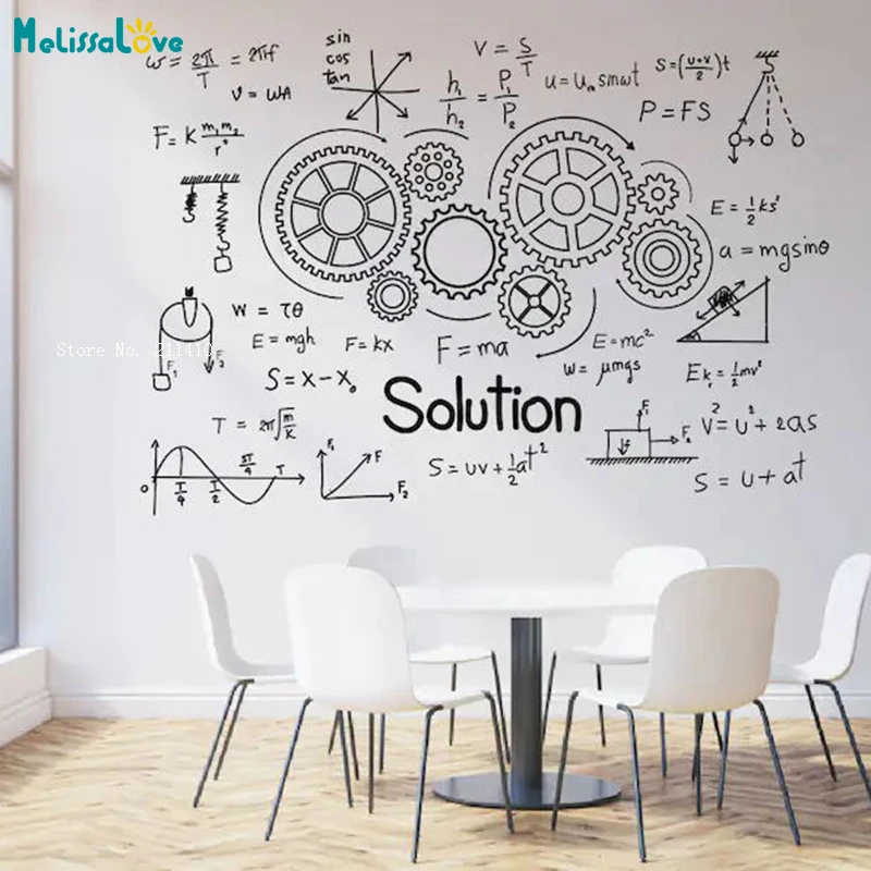 Large Size Graffiti Doodle Science Physics Wall Stickers Art For School Classroom Décor Removable Decals YT6316