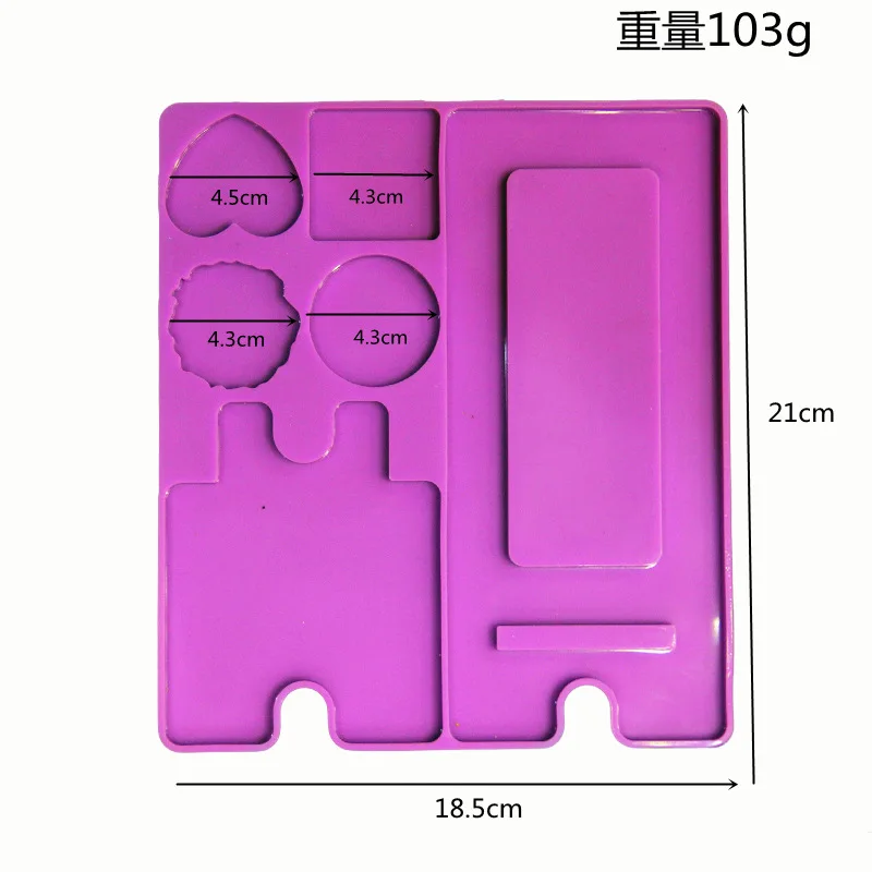 New Large Mobile Phone Stand Epoxy Resin Mold Mirror Combined Phone Support Paste Mold For Handmade Resin Casting Jewelry Molds