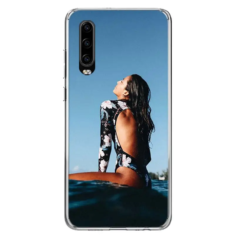 Surfboard surfing art surf Girl Cover Phone Case For Huawei P30 P20 P10 P40 P50 Pro Mate 20 40 30 10 Lite Popular Fundas Art