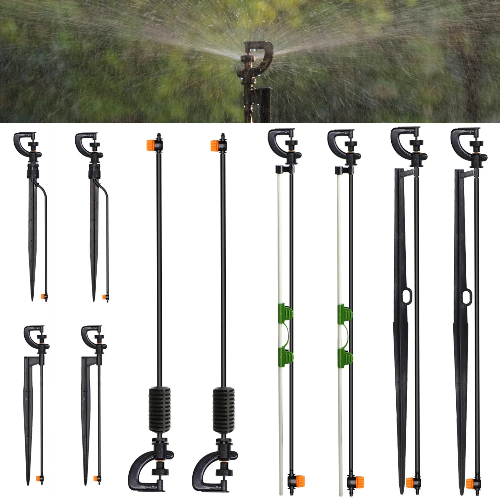 

360 Degree Rotating Sprinkler G Type Black Small Wheel Nozzle with Pile Connector Garden Watering Irrigation Micro Spray Cooling