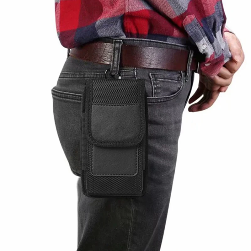 Mobile Phone Holster Belt Case with Hook Loop 3.5-6.3 inch For iPhone Samsung Xiaomi Huawei HTC Phone Pouch Waist Bag Cover Case