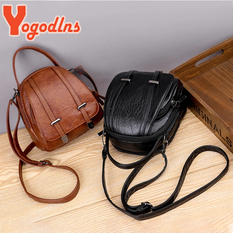 Yogodlns borsa a tracolla piccola Vintage da donna borsa a tracolla in morbida pelle PU borsa a tracolla multifunzione borsa da donna Casual Bolso