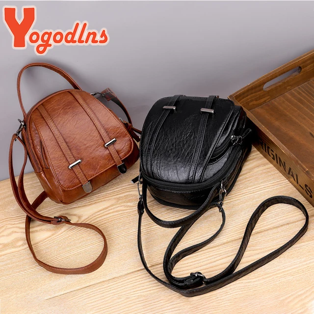 Yogodlns Vintage mała torba na ramię damska miękka PU skórzana torba na ramię wielofunkcyjna torba listonoszka na co dzień torebka damska Bolso