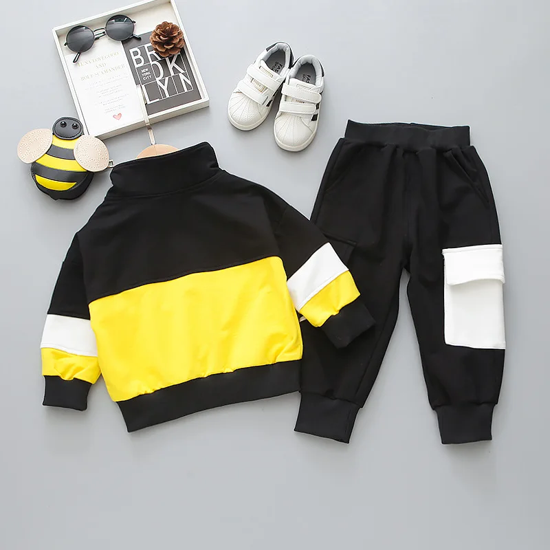 Baby Boy Clothing Set Spring Autumn Cotton Letter Tops Pants Children Sport Suit Christmas Costume Toddler Kids Splicing Outfit