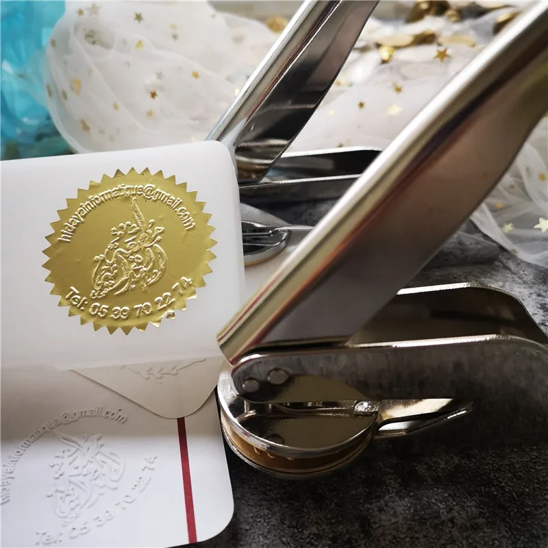 New arrival Design Your Own Embosser Stamp / DIY Custom Company Embosser Seal for Personalized / Wedding Seal Envelope Leather