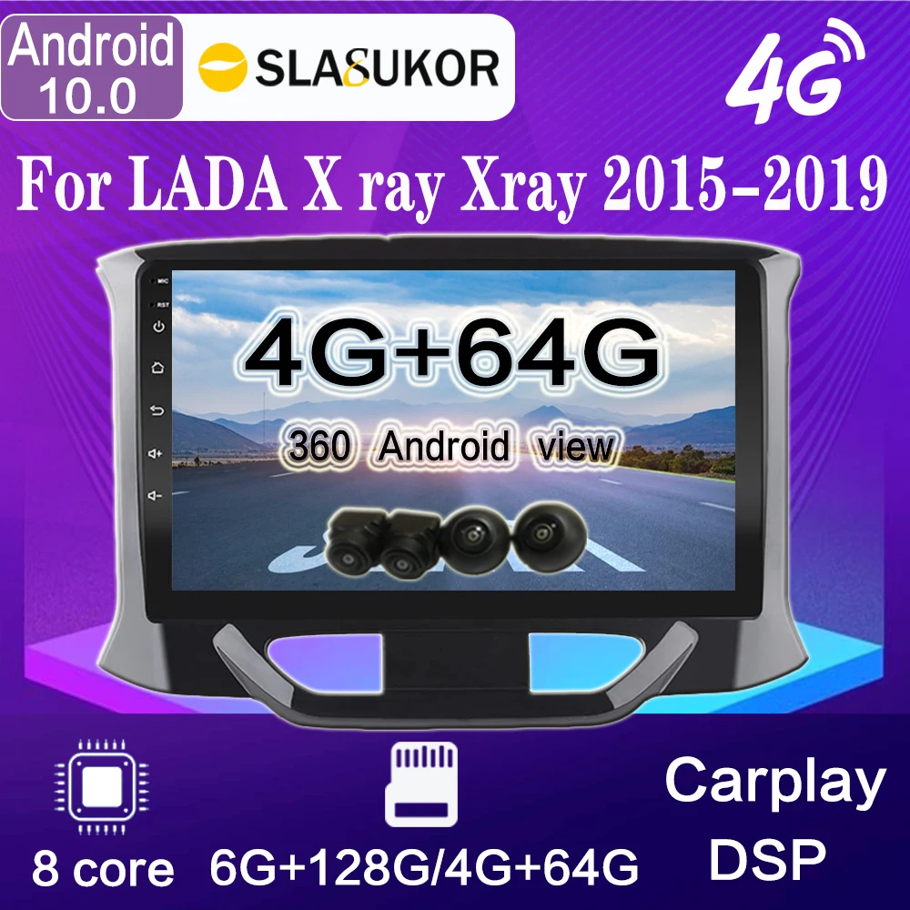 For LADA X ray Xray 2015-2019 Car Android 10 Car radio Stereo Receiver Multimedia Video Player Navigation GPS CarPlay DSP AUTO