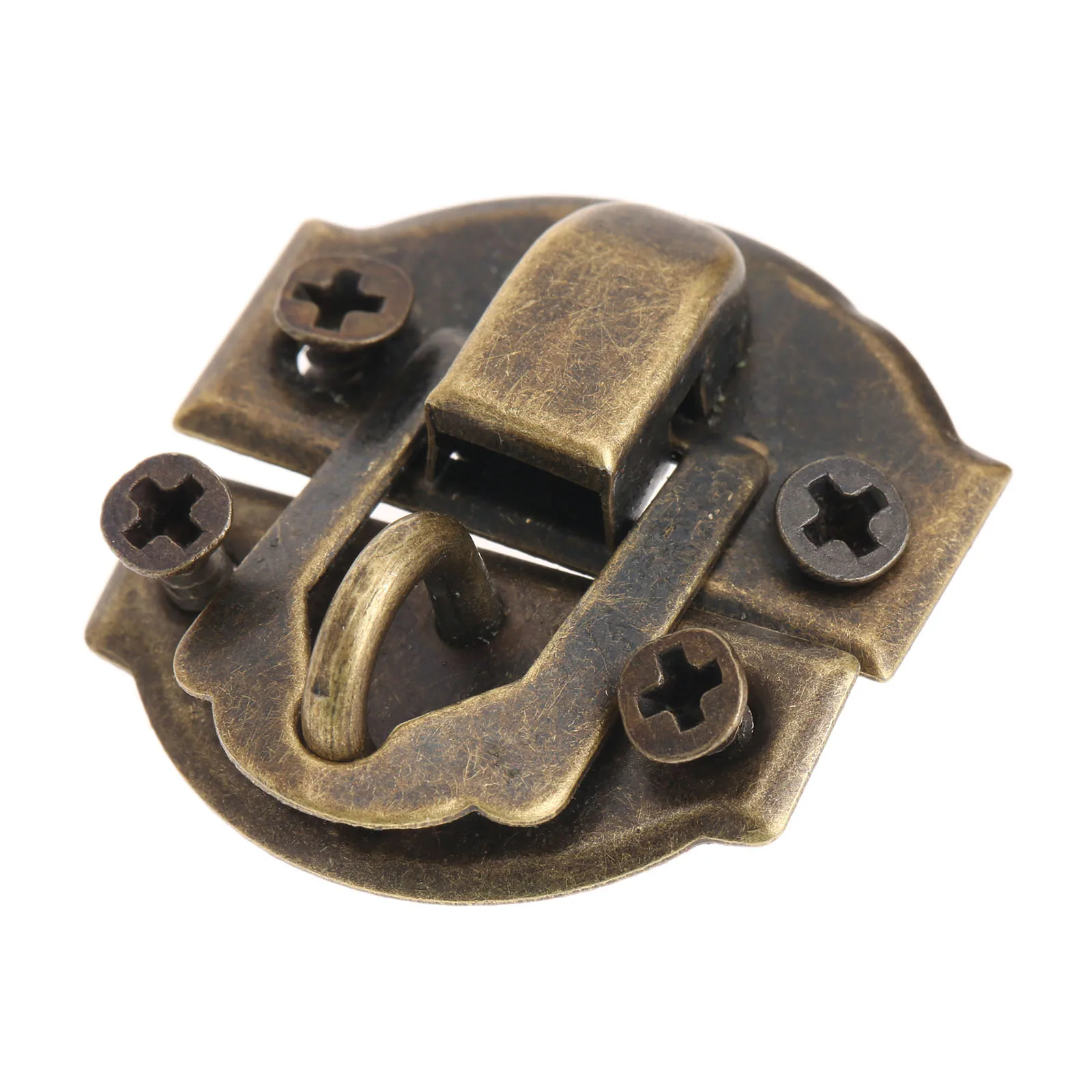 12pçs trava de ferro de bronze antigo, trava de fecho com fecho de ferro, joias decorativas, caixa de madeira de vinho, fivela de móveis para casa com parafuso de 27x29mm