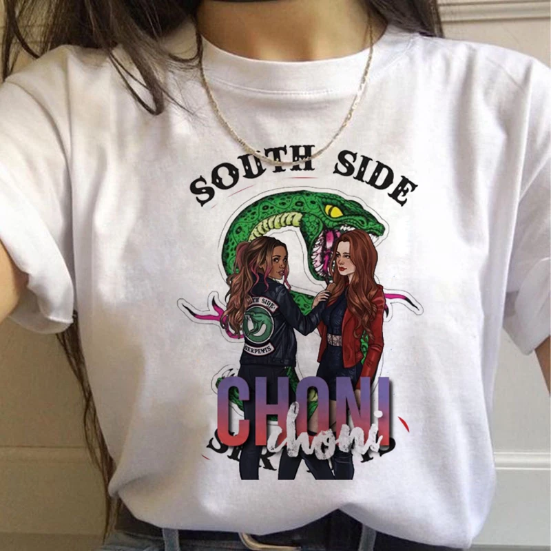 Riverdale Southside Serpent Print Clothing Tops Women T Shirt Summer Aesthetics Graphic Short Sleeve Polyester T Shirts Female