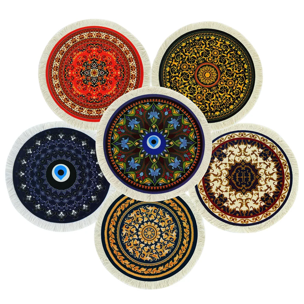 

Mairuige Persian Style With Tassel Round Desk Mat Computer Offices Mouse Mat Pc Gaming Desk Table Keyboard Pad Laptop Accessorie